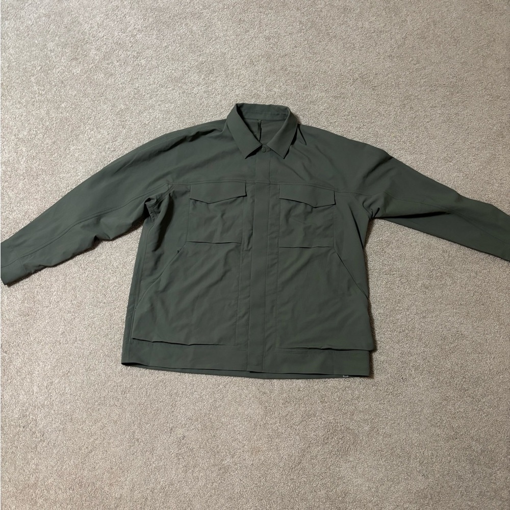 LULULMEN MENS Olive Green Athletic JACKET XXL Lululemon Cargo Pocket Shirt - Picture 10 of 14